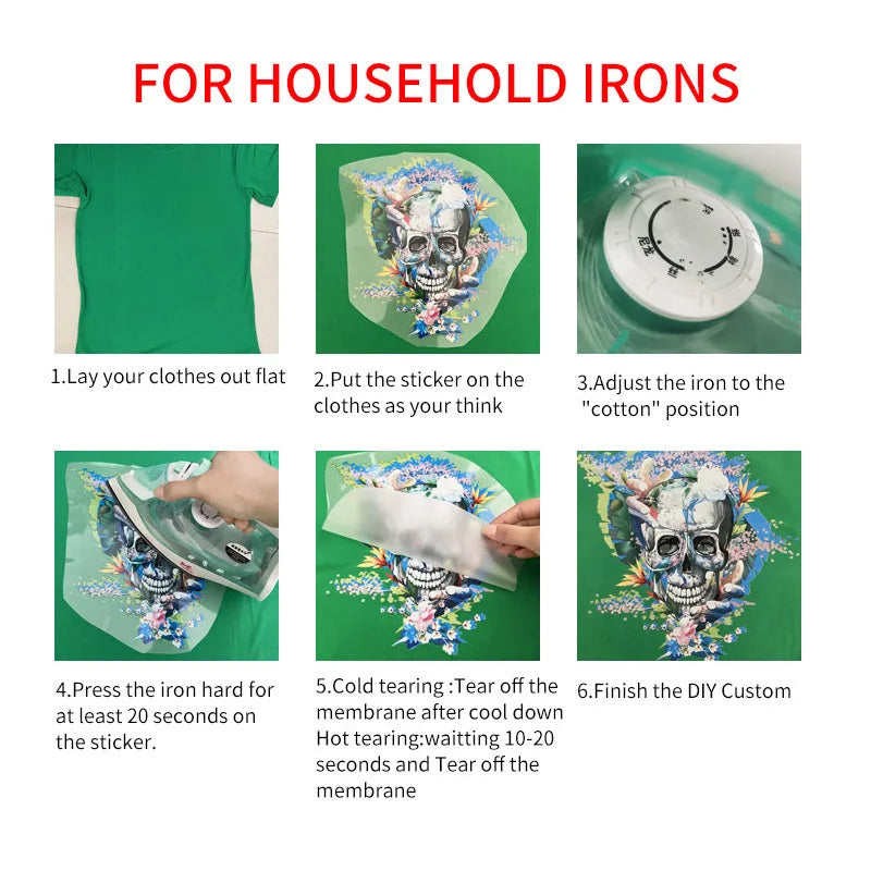 Custom DTF Heat Transfer Stickers – Personalized Logo & Picture Iron-On Patches for Clothing | Washable DIY T-Shirt Thermal Vinyl Transfers