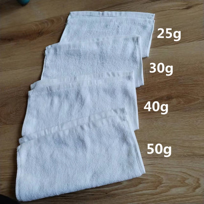 10 Toallas Blancas de Algodón – Pequeñas Toallas de Mano para Cocina, Hotel, Restaurante, Guardería y Salones de Belleza, Suaves y Absorbentes para Uso Doméstico y Comercial