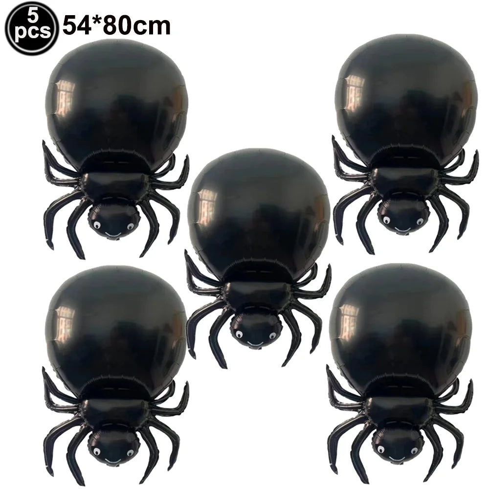 Large Halloween Standing Foil Balloons – Haunted House, Castle, Skull, Coffin & Witch Mylar Balloons for Halloween Party Decorations