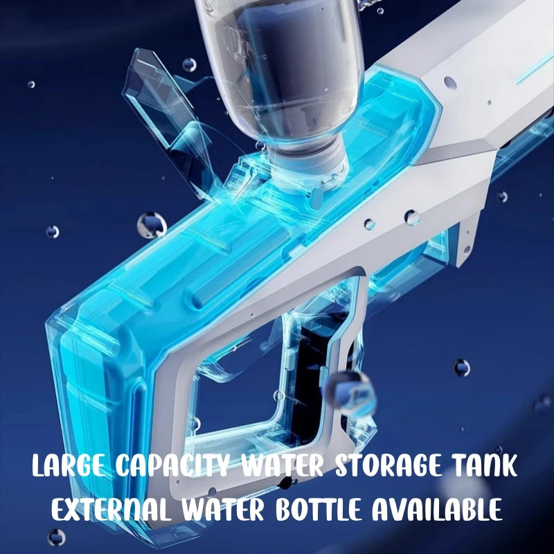 Pistola de Agua Eléctrica para Niños y Adultos – Lanza de Agua Automática de Alta Presión para la Playa, Piscina y Diversión de Verano