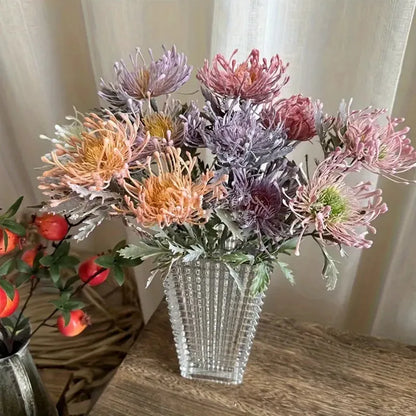 Flores artificiales de crisantemo araña – Decoración floral de crisantemo sintético realista para el hogar, habitaciones, bodas, Navidad, Pascua y arreglos de mesa