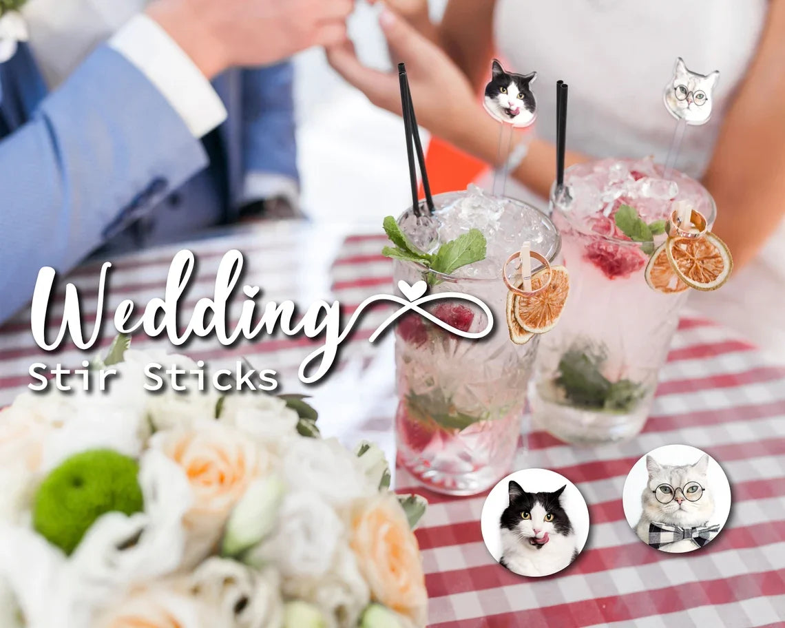 Bâtonnets à cocktail personnalisés en acrylique – Agitateurs de boisson sur mesure pour mariages, baptêmes et fêtes