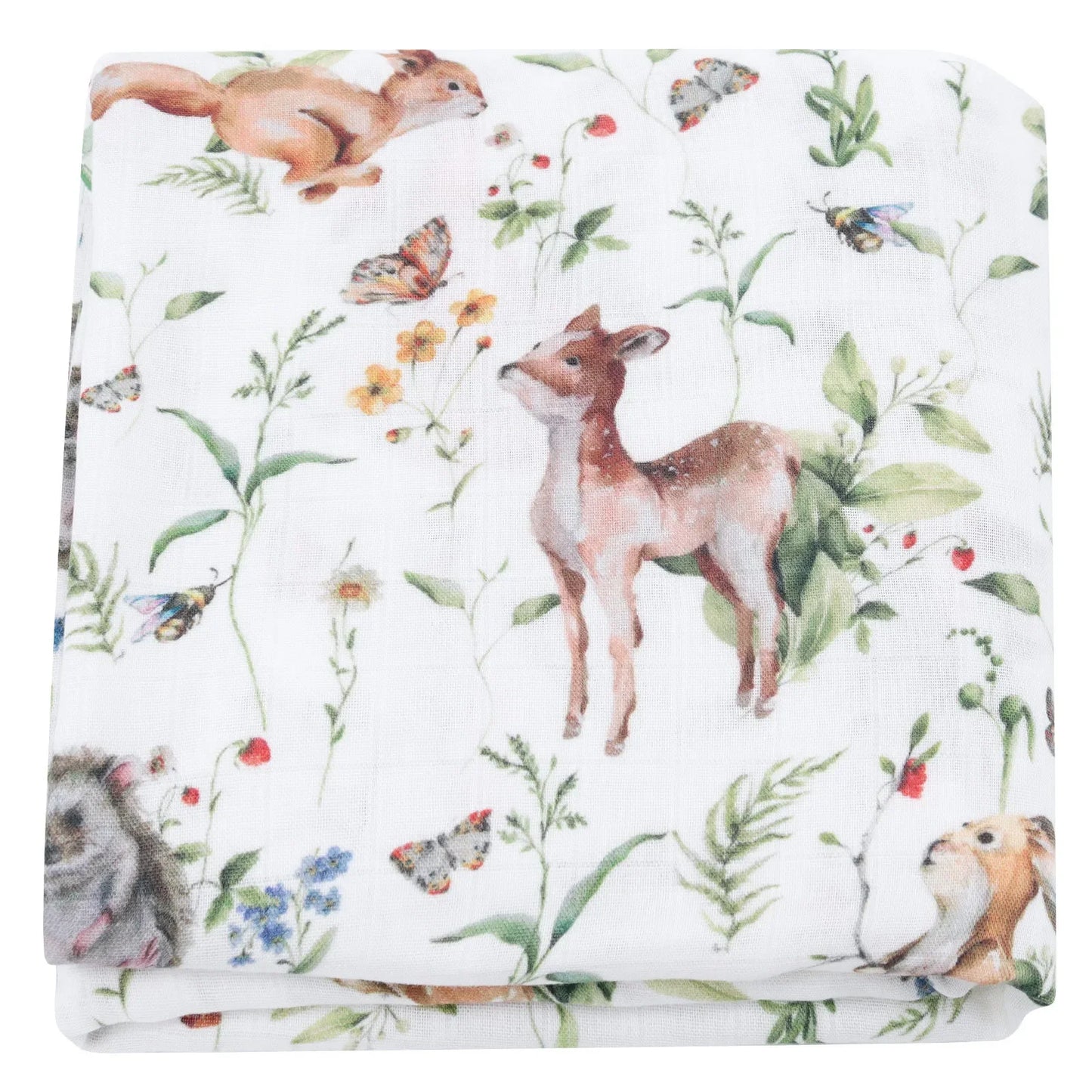Couverture d'emmaillotage pour bébé en mousseline de bambou – Ultra douce 120 x 120 cm, couverture de naissance, d'emmaillotage et de chambre d'enfant