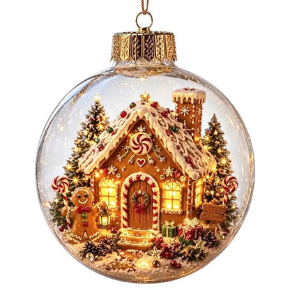 2026 Luminous Christmas Story Crystal Ball – Santa Claus, Snowman & Elk DIY Decoration with Gold Powder for Xmas Home & Party Decor