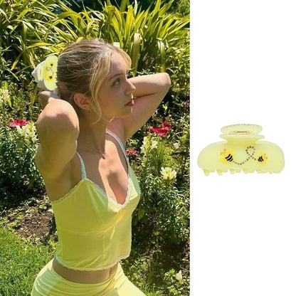 Pinzas para el pelo de cereza bonitas – Pinzas para el pelo de acetato con diamantes de imitación de frutas, flores y mariposas para mujeres y niñas | Accesorios para el pelo de moda Kawaii