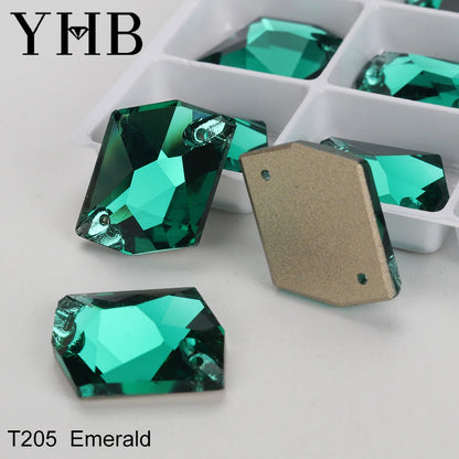 Strass à coudre YHB Cosmic AB Moonlight – Pierres plates en cristal de verre pour la décoration de vêtements et de sacs