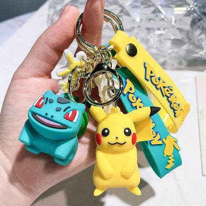 Pokémon Keychain – Pikachu Anime Action Figure Kawaii Cartoon Keyring (Charmander, Psyduck Doll) Car & Bag Pendant Gift