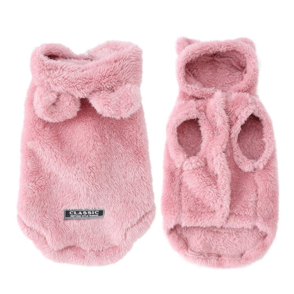Winter Pet Hoodie Coat – Warm Fleece Jacket for Cats & Small to Medium Dogs, Cozy Puppy & Kitten Sweater Clothes for Sphynx Cats