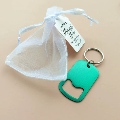 50–100PCS Personalized Engraved Keychain Bottle Openers – Custom Wedding Favors & Guest Gifts with Card for Weddings, Baptisms & Parties