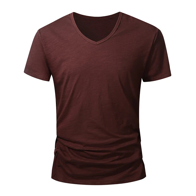 Camiseta 100% algodón para hombre – Suave, manga corta casual, transpirable, top de verano en blanco y negro para uso diario