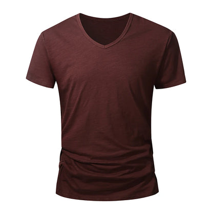Camiseta 100% algodón para hombre – Suave, manga corta casual, transpirable, top de verano en blanco y negro para uso diario