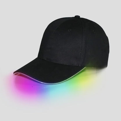 Fiber Optic LED Baseball Cap – 7-Color Luminous Light-Up Hat with USB Rechargeable Design for Parties, Performances & EDC