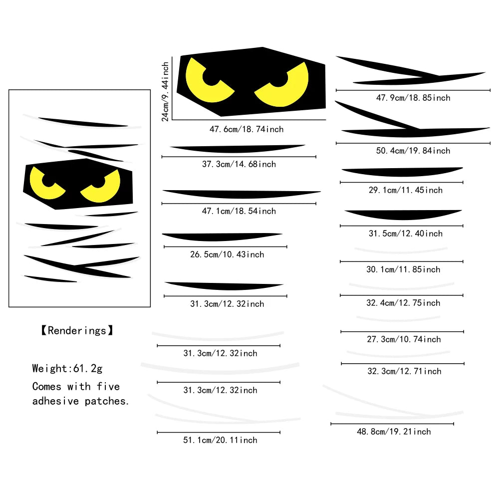Halloween Window & Door Stickers – Skeleton Hand, Pumpkin, Ghost, Devil & Witch Hat DIY Decals for Room, Window & Party Decorations