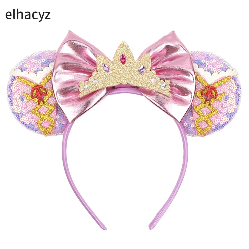 Diadema con Orejas de Rana de la Princesa Tiana – Diadema con Lazo y Corona Inspirada en Disney para Mujeres y Niñas | Accesorios para el Pelo de Festival y Niños