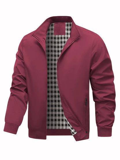 Men’s Plus-Size College-Style Jacket – Trendy Casual Outerwear for Spring & Autumn, Fashionable Everyday Coat