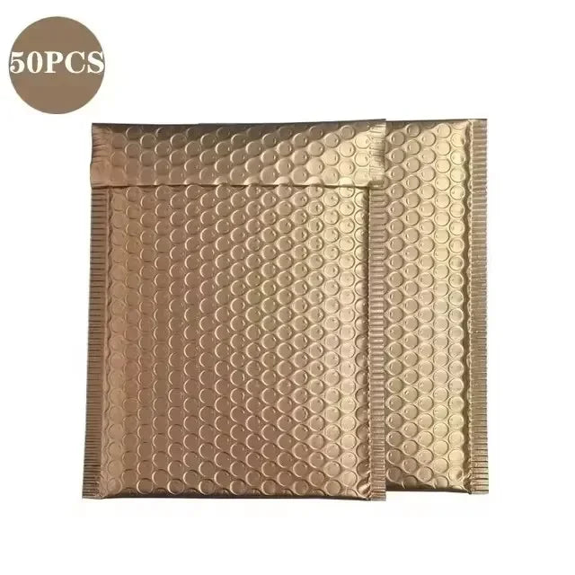 50Pcs Shipping Bags Metal Bubble Mailer Holographic Small Business Supplies Packaging Envelope Mailing Office School