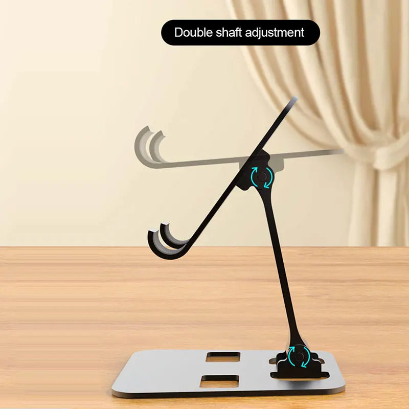 Support universel pour tablette en alliage d'aluminium – Support de bureau pliable et réglable pour iPad, tablettes et smartphones avec angles de vision flexibles