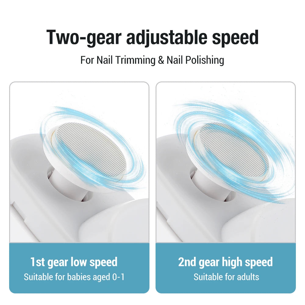 Electric Nail Clipper Trimmer – Rechargeable Baby & Adult Nail Cutter with LED Light, Grinder & Polisher