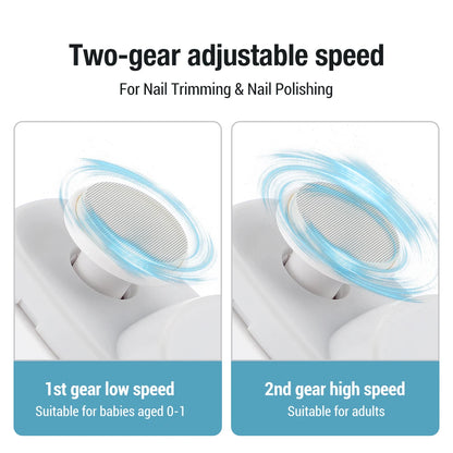 Electric Nail Clipper Trimmer – Rechargeable Baby & Adult Nail Cutter with LED Light, Grinder & Polisher