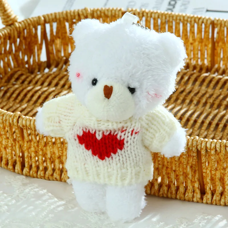 Cute Bear Plush Keychain with Sweater – Mini Stuffed Teddy Bear Pendant for Girls, Backpacks, Bags & Kids’ Gifts