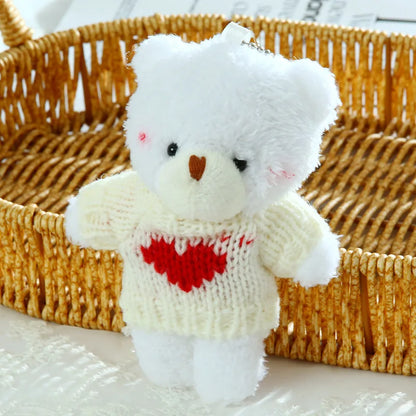 Cute Bear Plush Keychain with Sweater – Mini Stuffed Teddy Bear Pendant for Girls, Backpacks, Bags & Kids’ Gifts