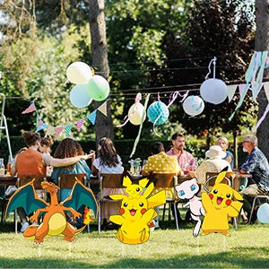 Pokémon Yard Signs Set – 8PCS Party Outdoor Decorations with Stakes (Birthday & Event Decor)