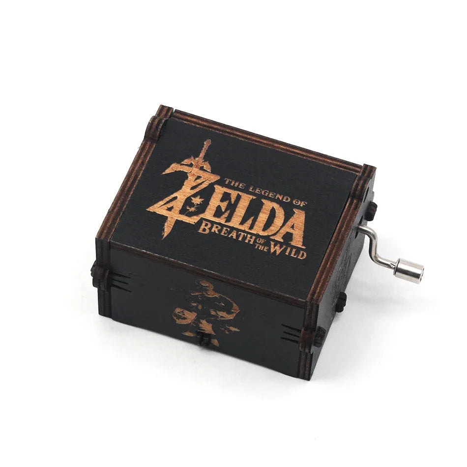 The Legend of Zelda Wooden Music Box – Hand-Crank DIY Anime Collectible Gift (Sky City Theme)