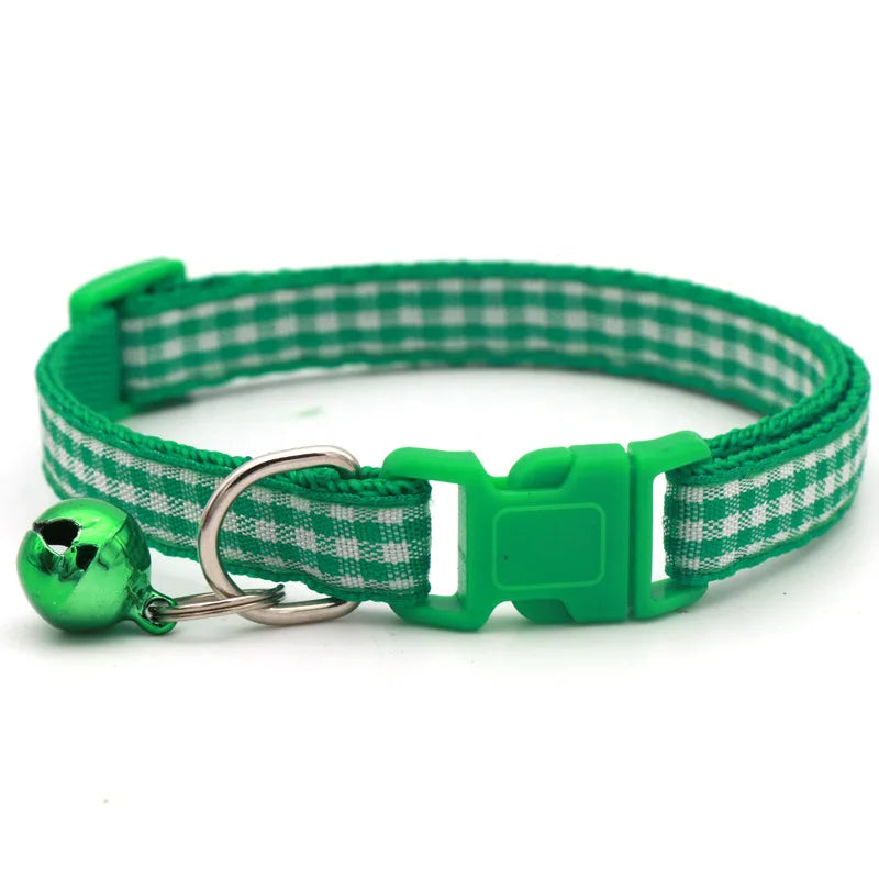 Cute Avocado Cat Collar – Adjustable Plaid Pet Collar with Bell & Candy Avocado Pendant, Cartoon Necklace for Cats & Small Dogs