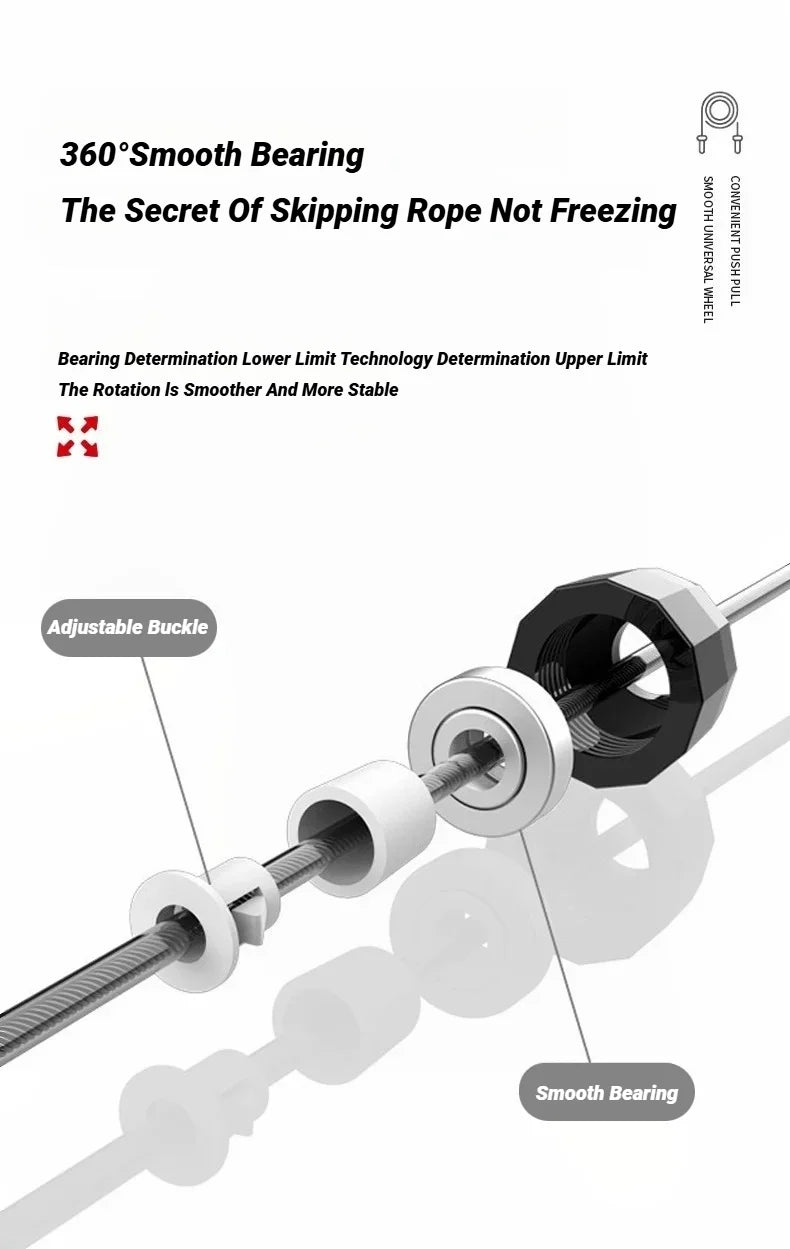 Comba de acero ajustable – Cuerda para saltar sin enredos para fitness, entrenamiento cardiovascular, entrenamientos en casa y equipo deportivo
