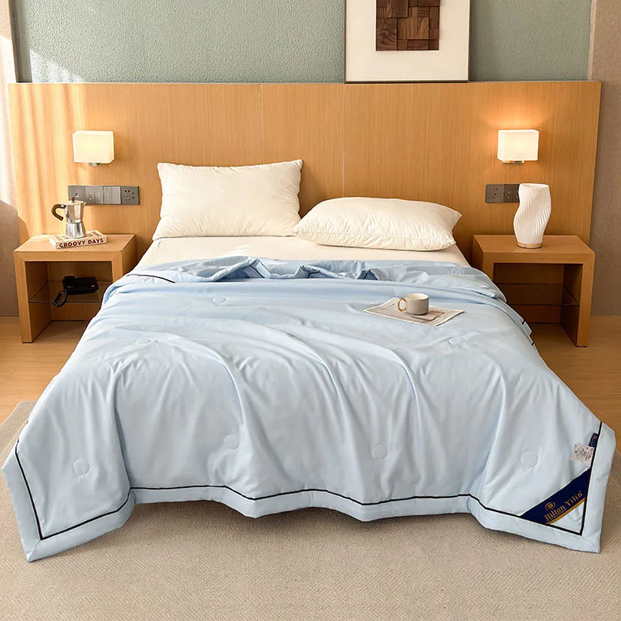 Couverture rafraîchissante de luxe d'été – Couverture climatisée en coton brut doux et fibre de soja pour adultes et enfants