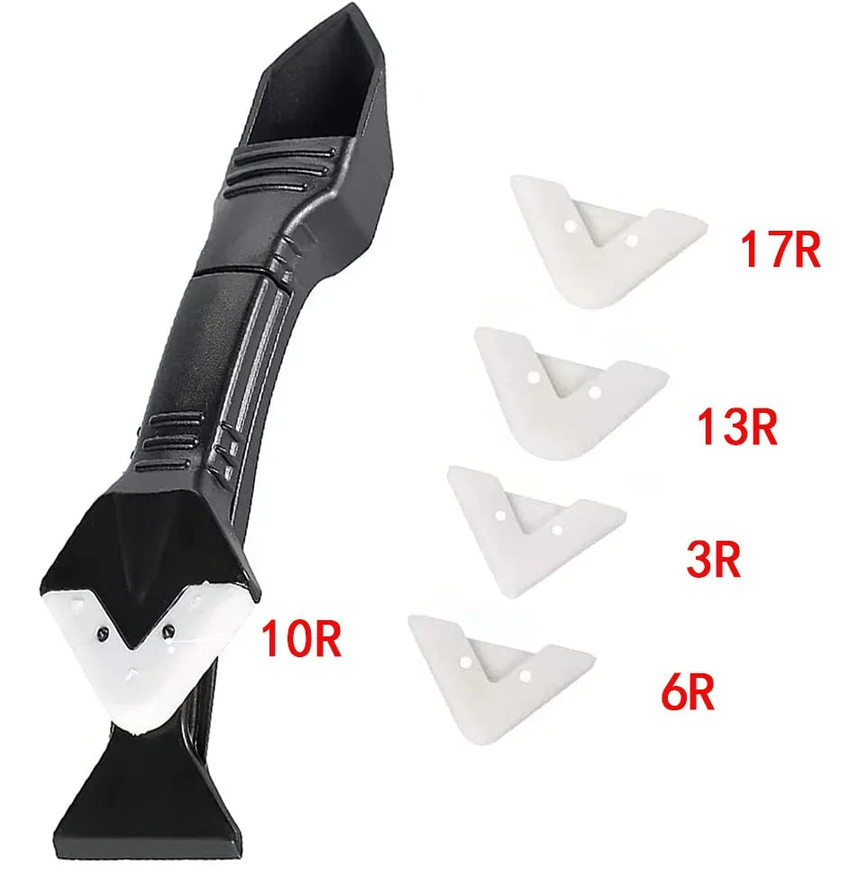 5-in-1 Silicone Caulking Tool Kit – Sealant Remover, Smoothing Spatula & Window Squeegee for Grout & Silicone
