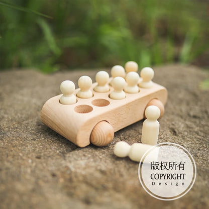 Juguete de Tren de Madera Montessori – Carrito Educativo para Bebés con Bloques Numéricos, Juguete de Madera para el Aprendizaje Temprano, Regalo de Actividad de Aprendizaje Preescolar para Niños Pequeños