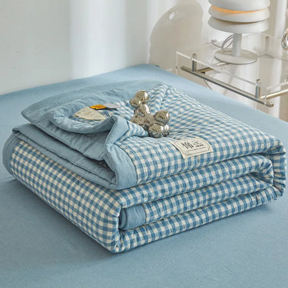 100% Cotton Summer Quilt – Lightweight Long Staple Cotton Comforter for Twin, Queen & Double Beds