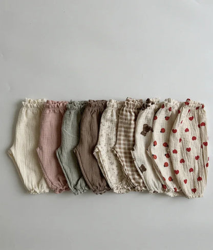 Pantalones de Bebé de Algodón Orgánico – Pantalones Suaves de Muselina Estampados para Recién Nacidos y Niños Pequeños, Parte de Abajo Informal y Adorable para Usar en Primavera, Verano, Otoño e Invierno