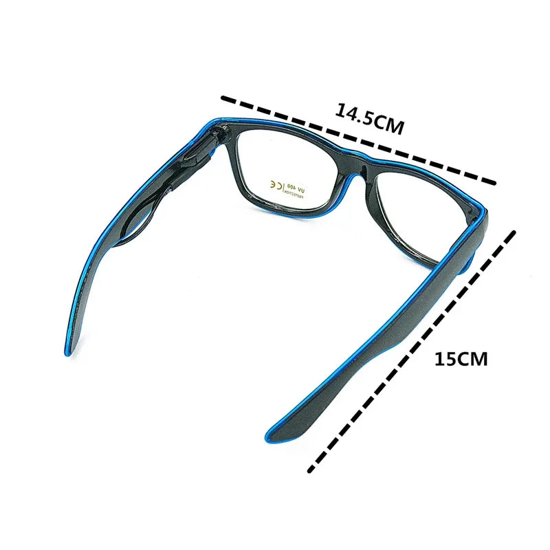 LED EL Wire Light-Up Glasses – Flashing Neon Party Sunglasses for Festivals, Raves & Cosplay