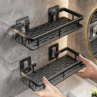 Étagère de Douche Murale sans Perçage – Support d'Angle en Aluminium pour Shampooing, Savon et Rangement de Toilette