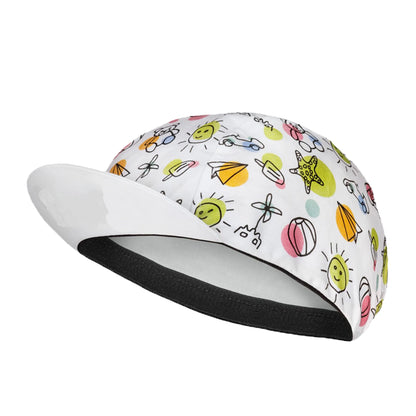 SweetMatt Retro Cycling Cap – Cartoon Beer, Coffee & Ice Cream Print Quick-Dry Polyester Sports Hat for Summer Bike Riding