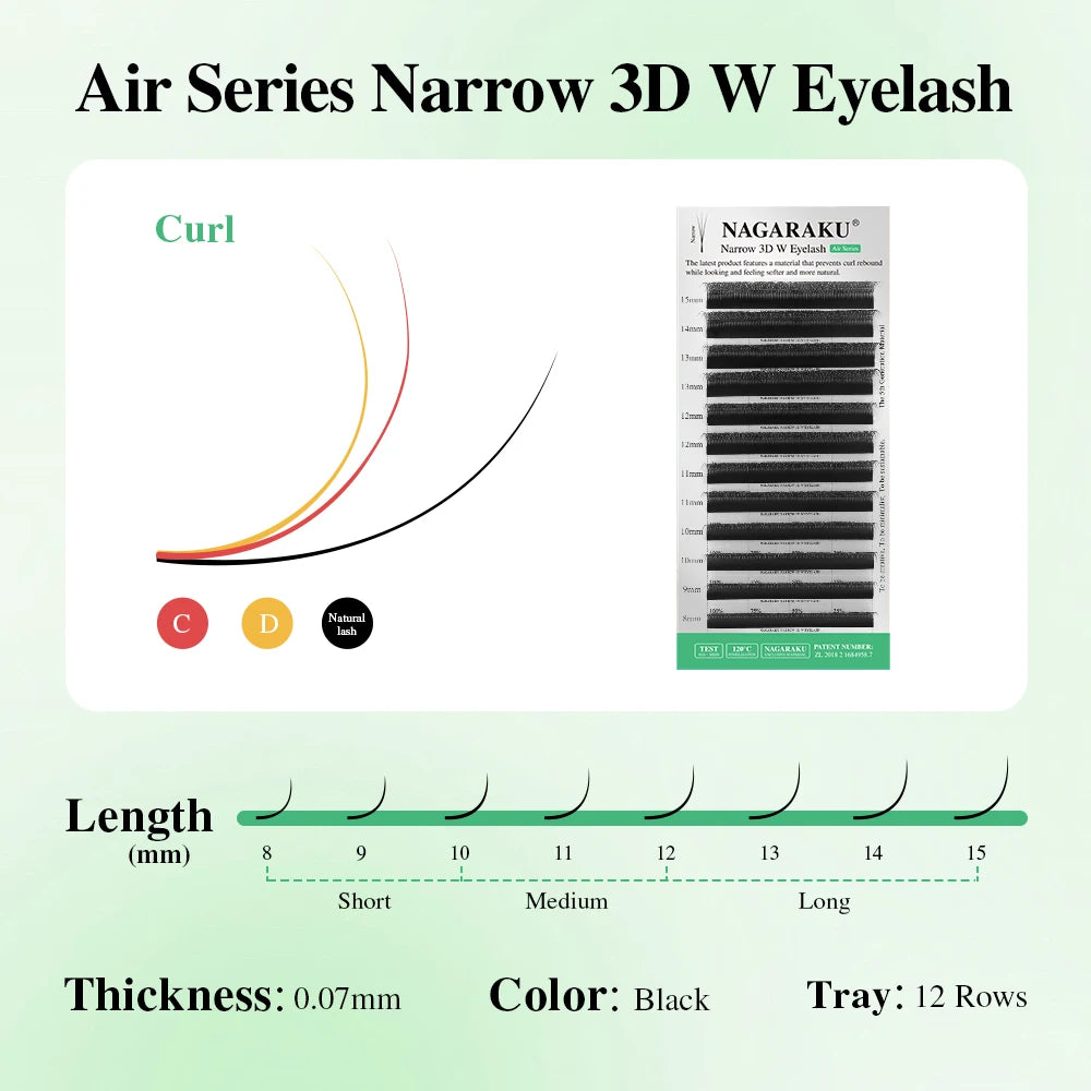 NAGARAKU V Shape Premade Eyelash Extensions – 2D/3D/4D/5D W Volume Fans for Natural Soft Fluffy Volume Lash Look