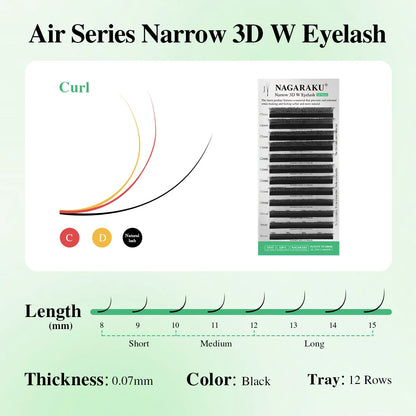 NAGARAKU V Shape Premade Eyelash Extensions – 2D/3D/4D/5D W Volume Fans for Natural Soft Fluffy Volume Lash Look