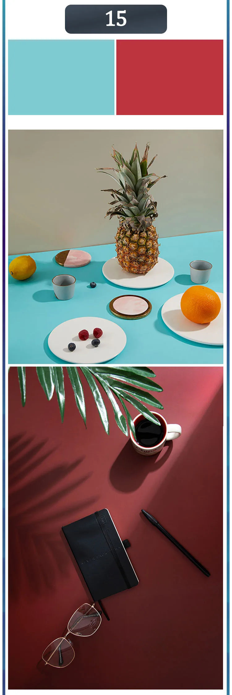 Tablero de fondo fotográfico de doble cara 57 × 87 cm – Fondo de color liso para fotografía de producto y recién nacido