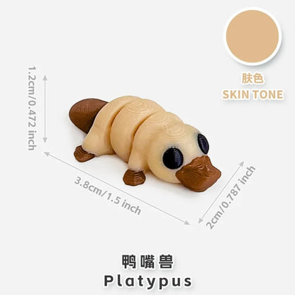 10/50 unidades de figuras de mini animales impresas en 3D – Modelos de simulación de dibujos animados móviles, juguetes coleccionables bonitos, decoración de escritorio y set de regalo de cumpleaños