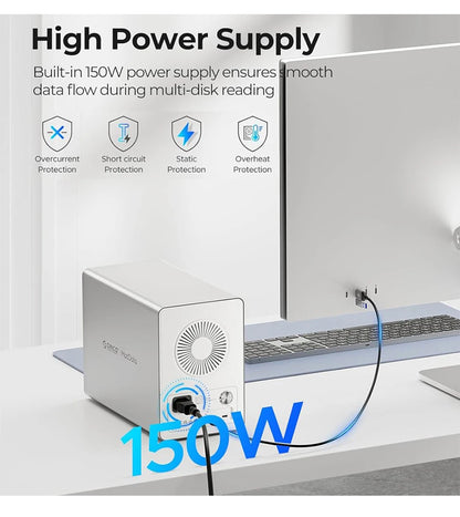 ORICO 4/5 Bay HDD Docking Station – USB 3.2 Type-C 10Gbps SATA Hard Drive Enclosure for 2.5" & 3.5" SSD HDD