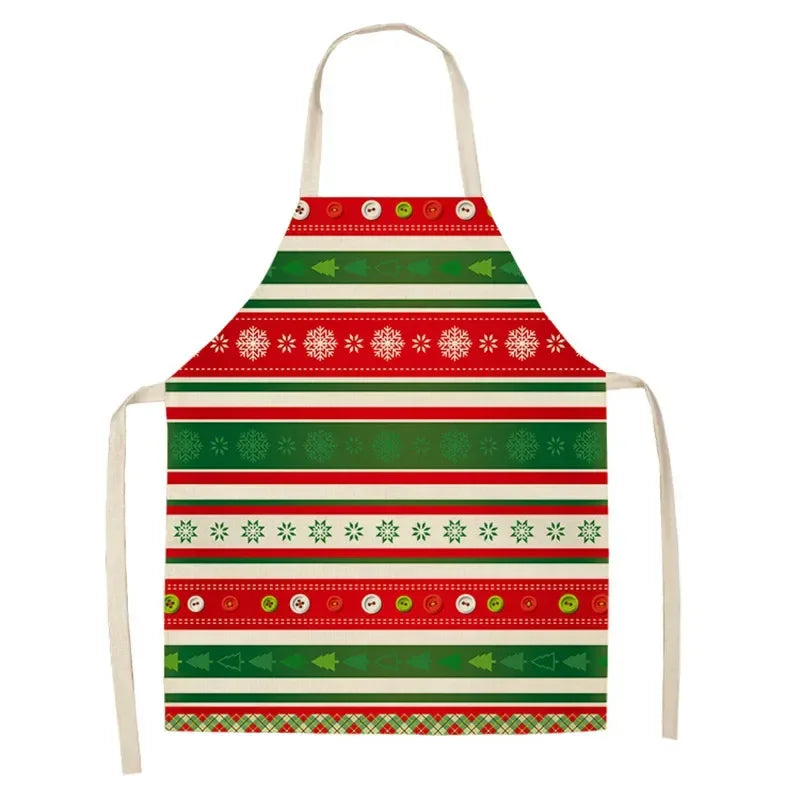 Christmas Moose Print Kitchen Apron – Unisex Cooking & Baking Workwear for Home Cleaning, Barbecue, Restaurant & Kitchen Use