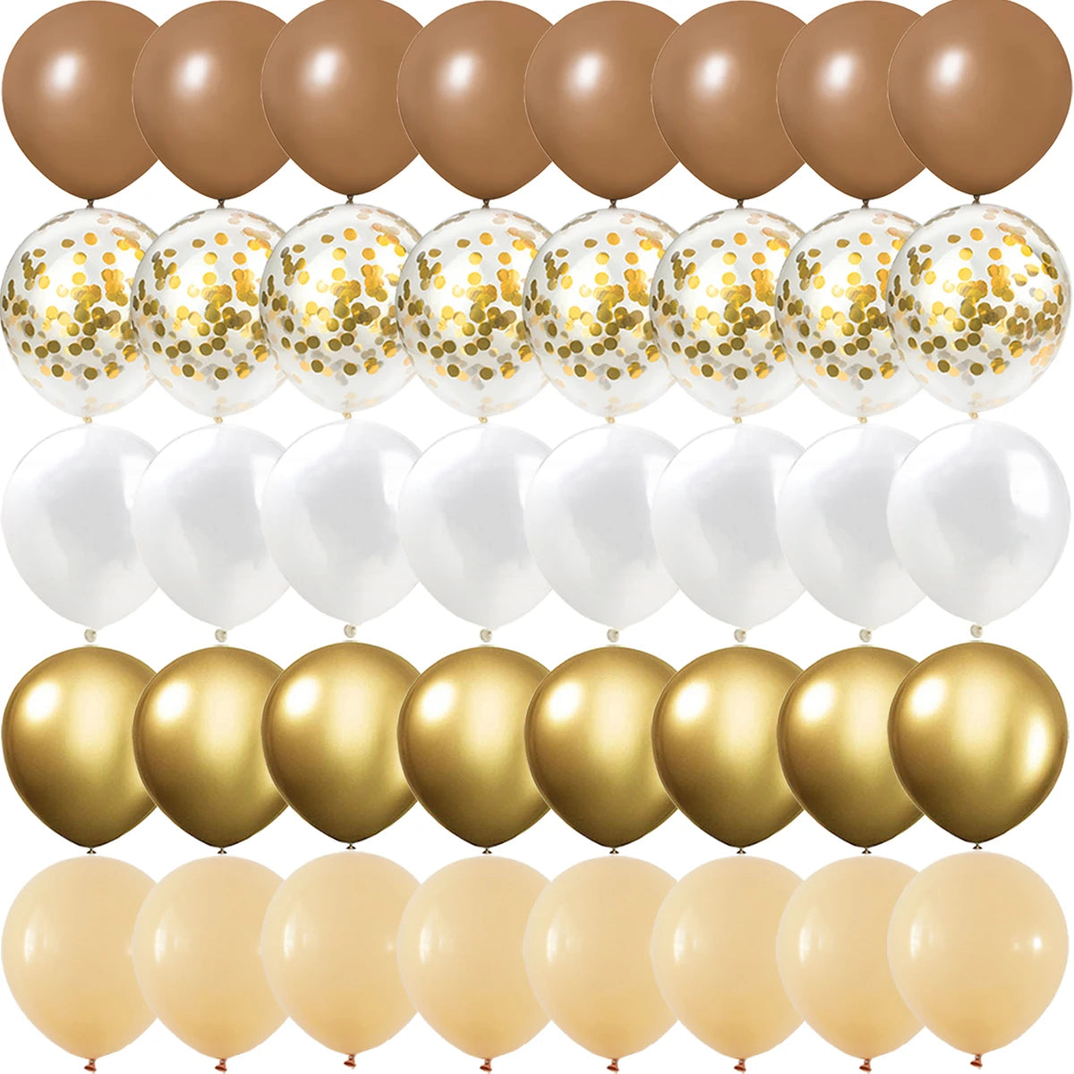 40PCS Sage Green Gold White Latex Confetti Balloons – Elegant Balloon Set for Baby Shower, Birthday, Wedding & Party Decorations