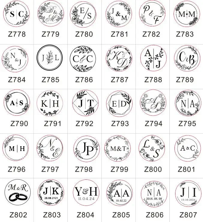 Sello de cera personalizado para bodas – Iniciales y logo personalizados, sello de metal para invitaciones | Embalaje de regalo DIY y accesorio de decoración de bodas