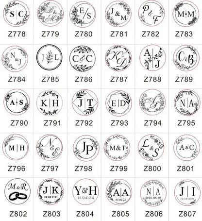 Sello de cera personalizado para bodas – Iniciales y logo personalizados, sello de metal para invitaciones | Embalaje de regalo DIY y accesorio de decoración de bodas