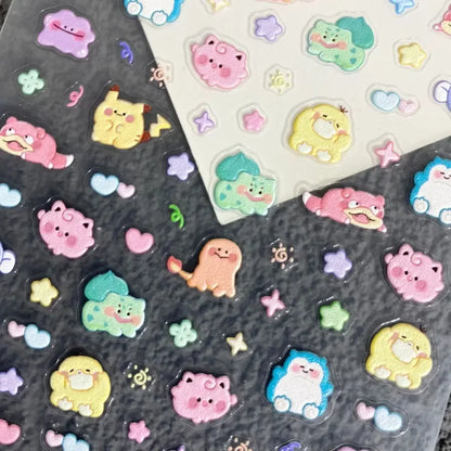 Autocollants 5D pour ongles en relief | Décalcomanies mignonnes pour ongles inspirées des mangas pour étuis de téléphone et tasses DIY