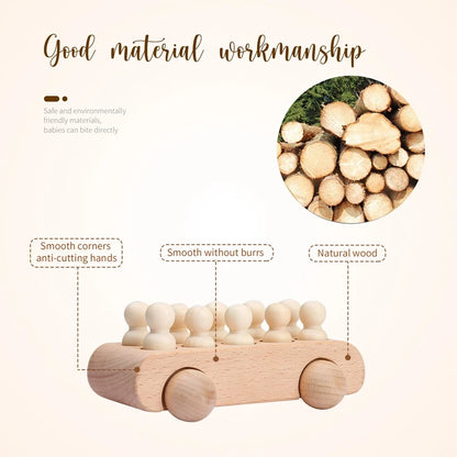 Juguete de Tren de Madera Montessori – Carrito Educativo para Bebés con Bloques Numéricos, Juguete de Madera para el Aprendizaje Temprano, Regalo de Actividad de Aprendizaje Preescolar para Niños Pequeños