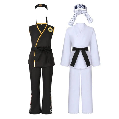 The Karate Kid Cobra Kai Cosplay Costume – Martial Arts Kimono Uniform with Headband, Taekwondo Training & Halloween Party Outfit