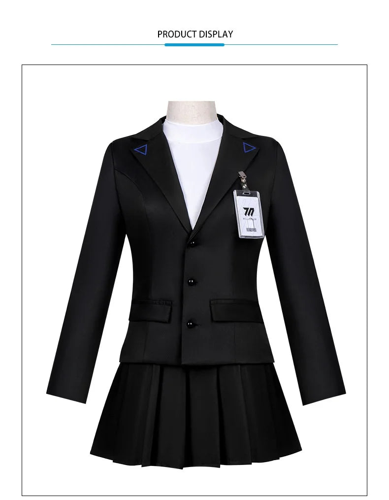 Blue Cosplay Costume Women's JK School Uniform Set – Jacket, Skirt & ID Card